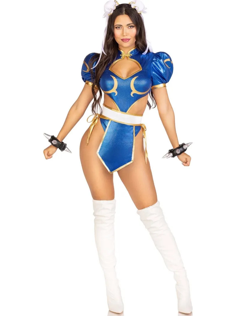 4 PC Street Fighter Battle Chun-Li Costume by Leg Avenue, photo 2